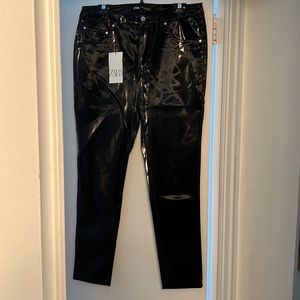 BRAND NEW and never have been worn PVC ZARA shiny pants!!